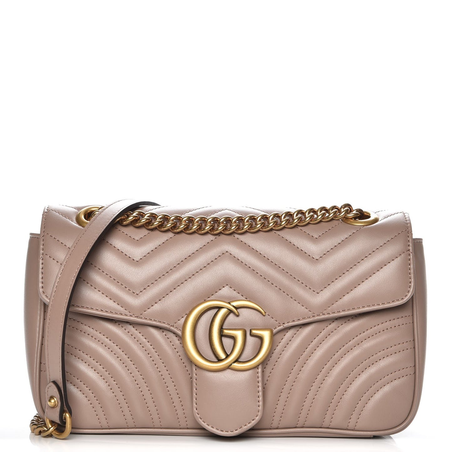 Calfskin Matelasse Small GG Marmont Shoulder Bag Porcelain Rose