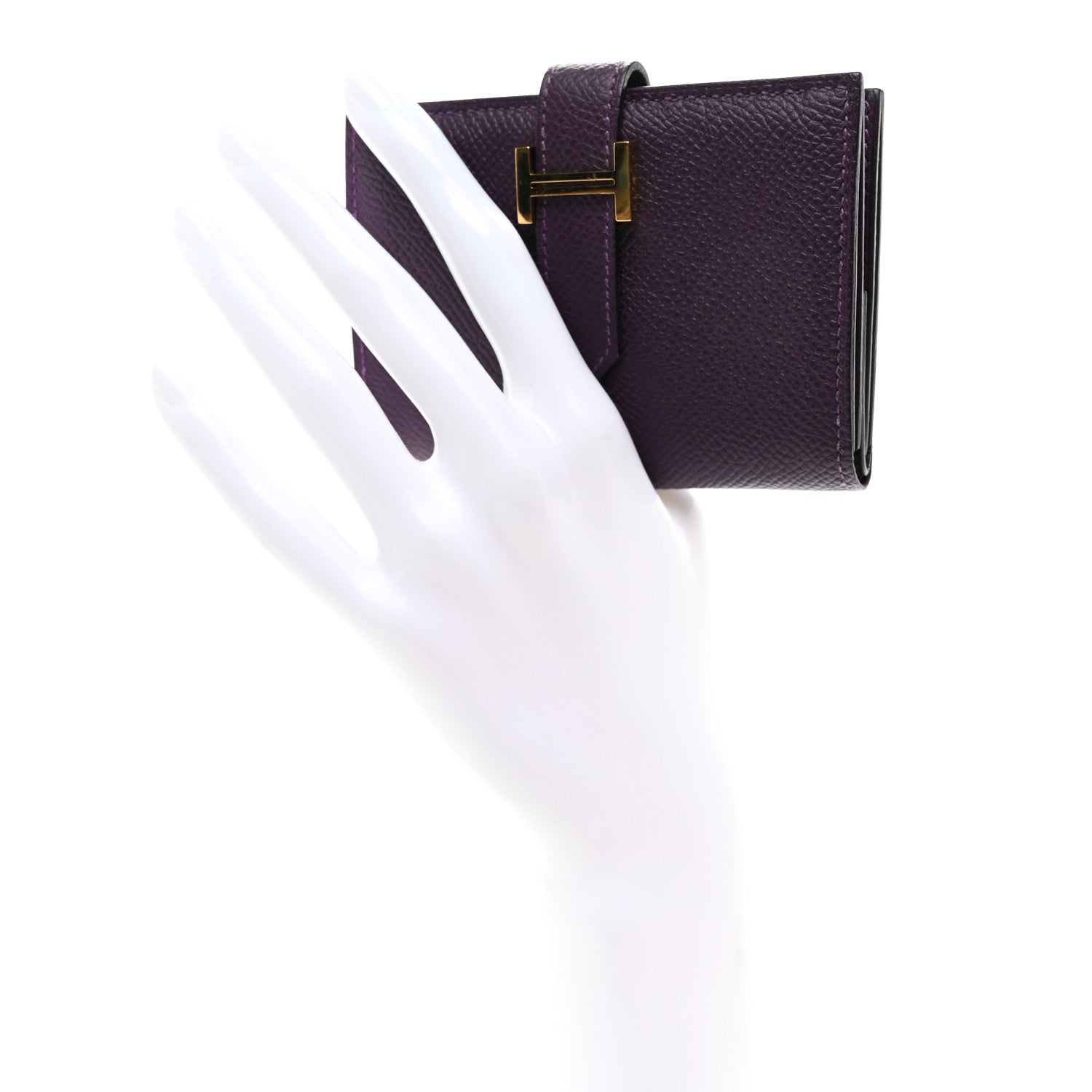 Hermes Epsom Mini Bearn Wallet Raisin 2 of 9