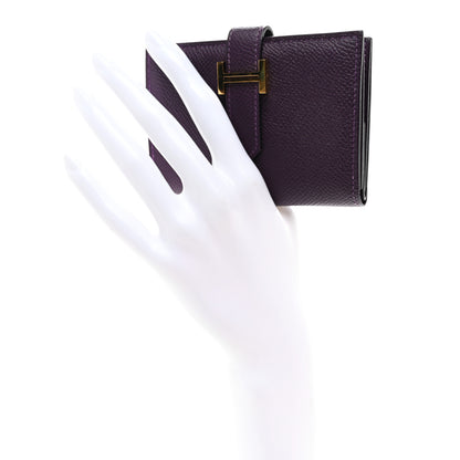 Hermes Epsom Mini Bearn Wallet Raisin 2 of 9