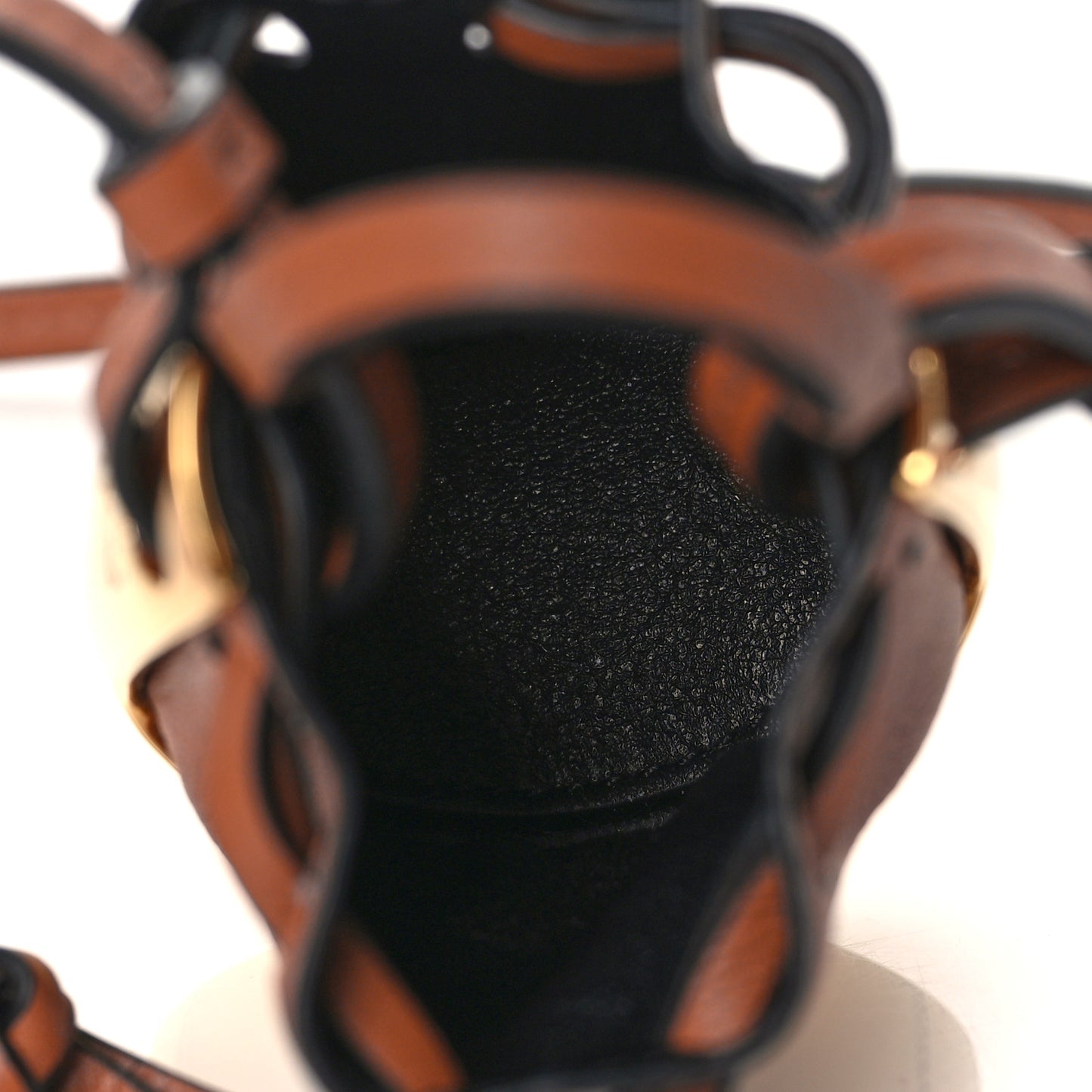 Calfskin Brass Balloon Nano Bucket Bag Tan