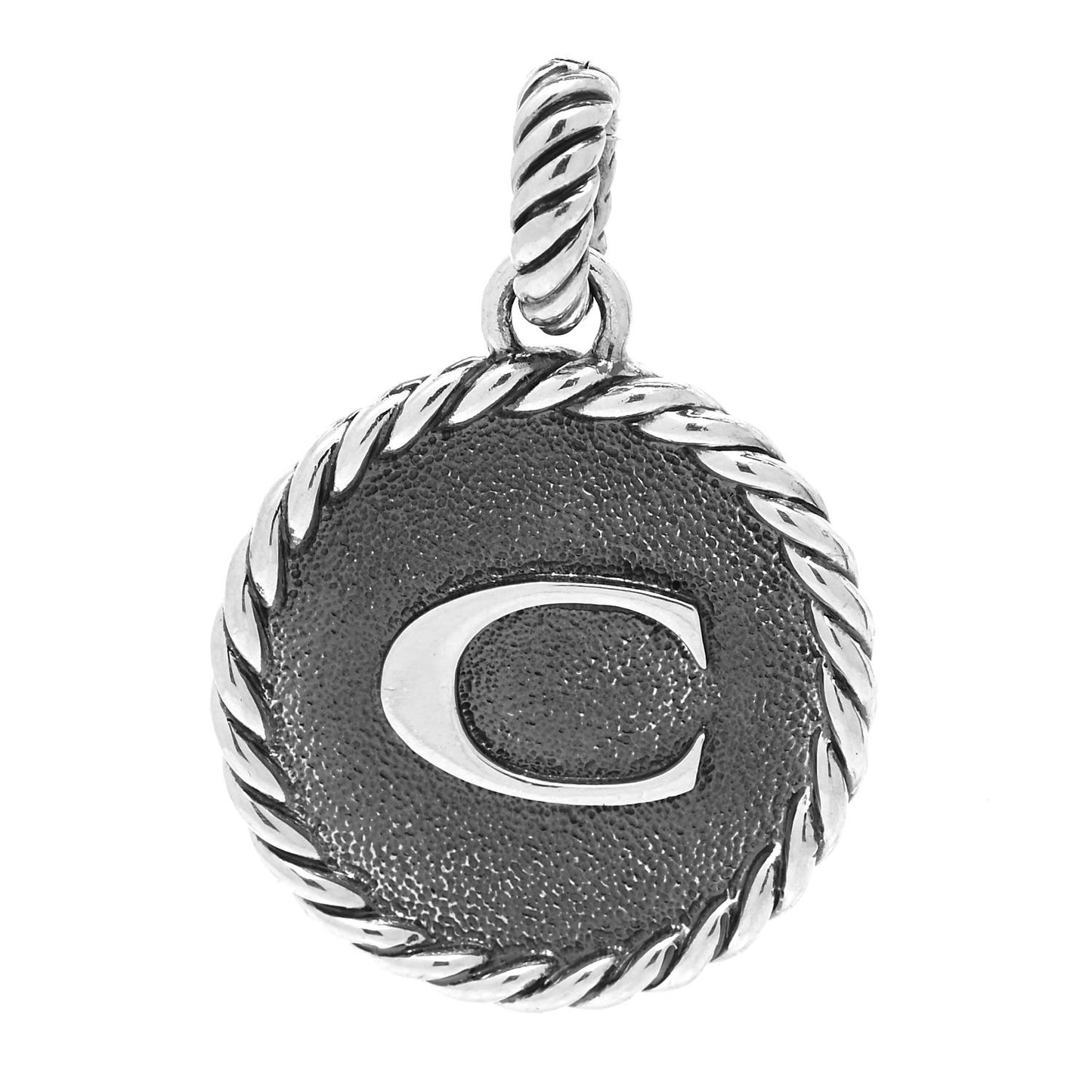 Sterling Silver Cable Collectibles Initial C Charm Pendant