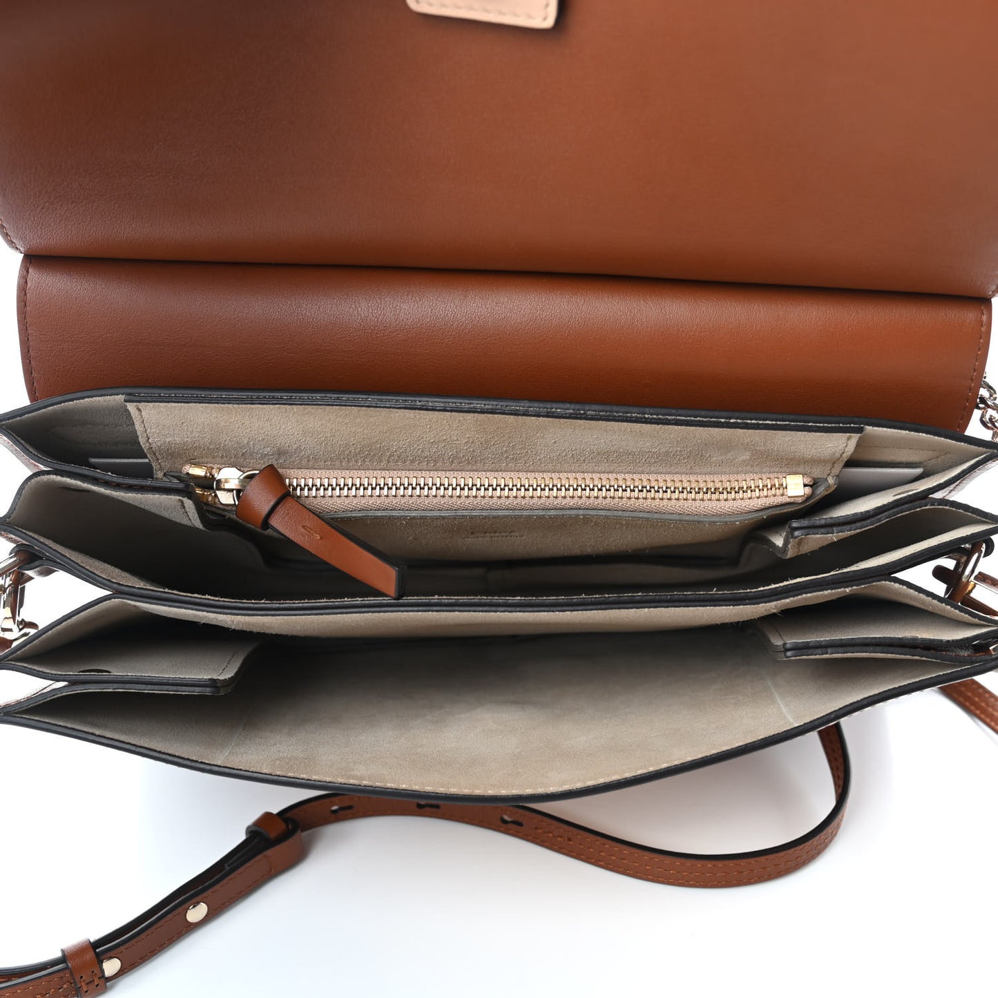 Smooth Calfskin Patchwork Medium Faye Shoulder Bag Light Tan