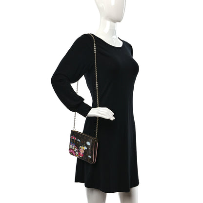 Louis Vuitton Monogram 2020 Christmas Animation Big Wheel Double Zip Pochette Rose Ballerine 3 of 9