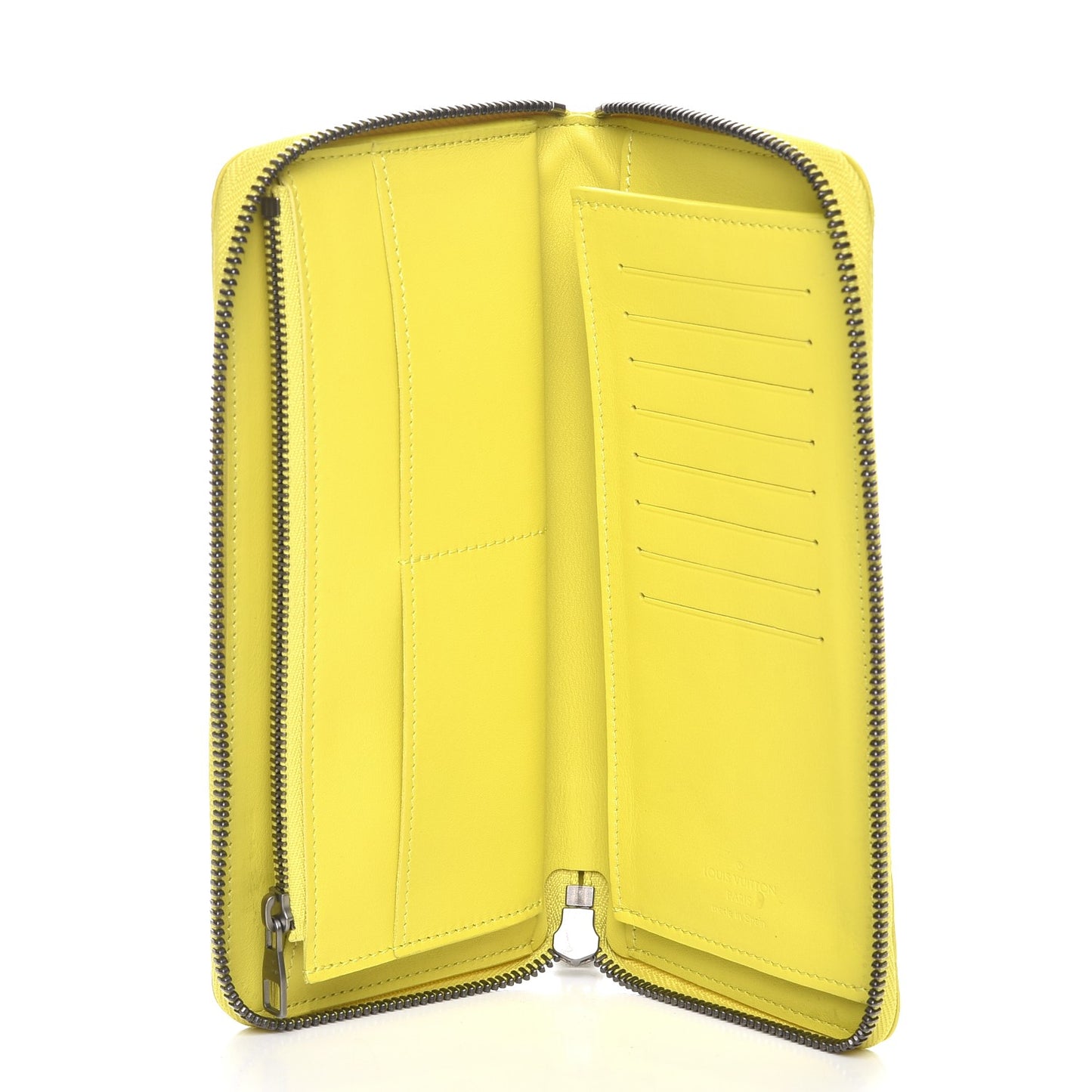 Damier Infini Zippy Vertical Wallet Vert Acide