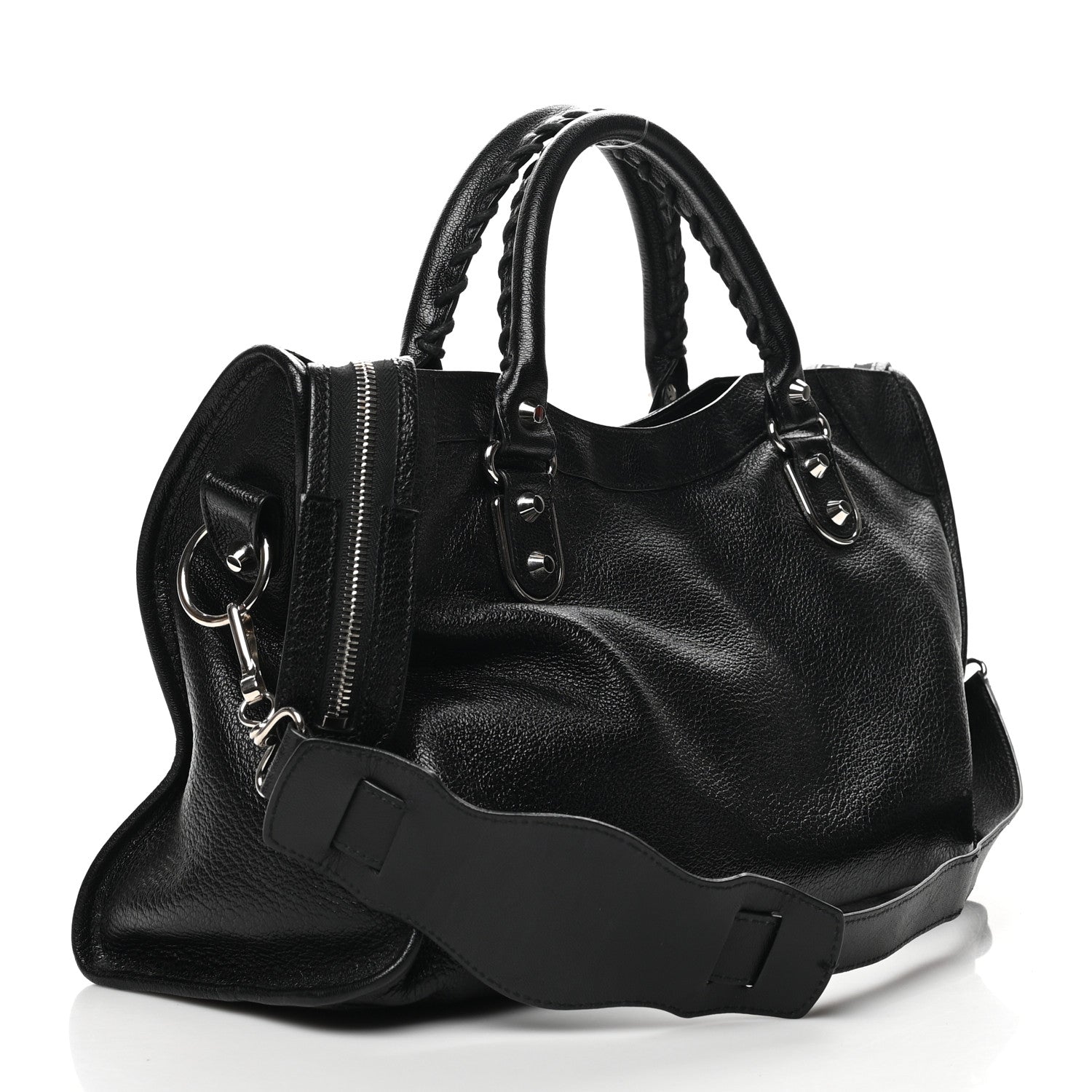 Balenciaga Chevre Silver Metallic Edge Hardware City Black 3 of 8