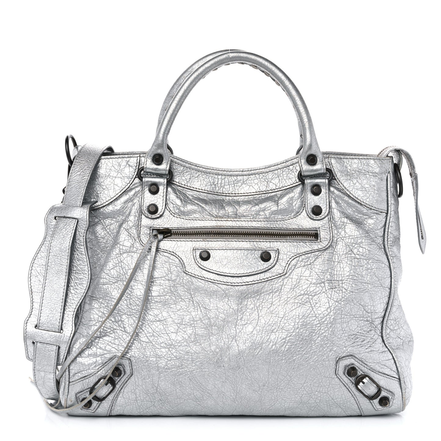 Metallic Agneau Classic Hardware Velo Gris Aluminum