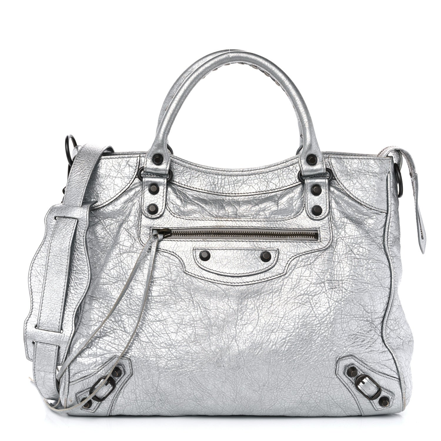 Balenciaga Metallic Agneau Classic Hardware Velo Gris Aluminum 1 of 15