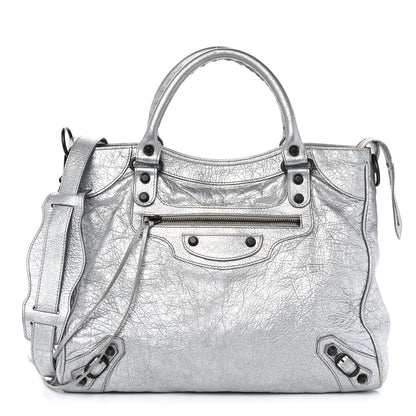 Balenciaga Metallic Agneau Classic Hardware Velo Gris Aluminum 1 of 15