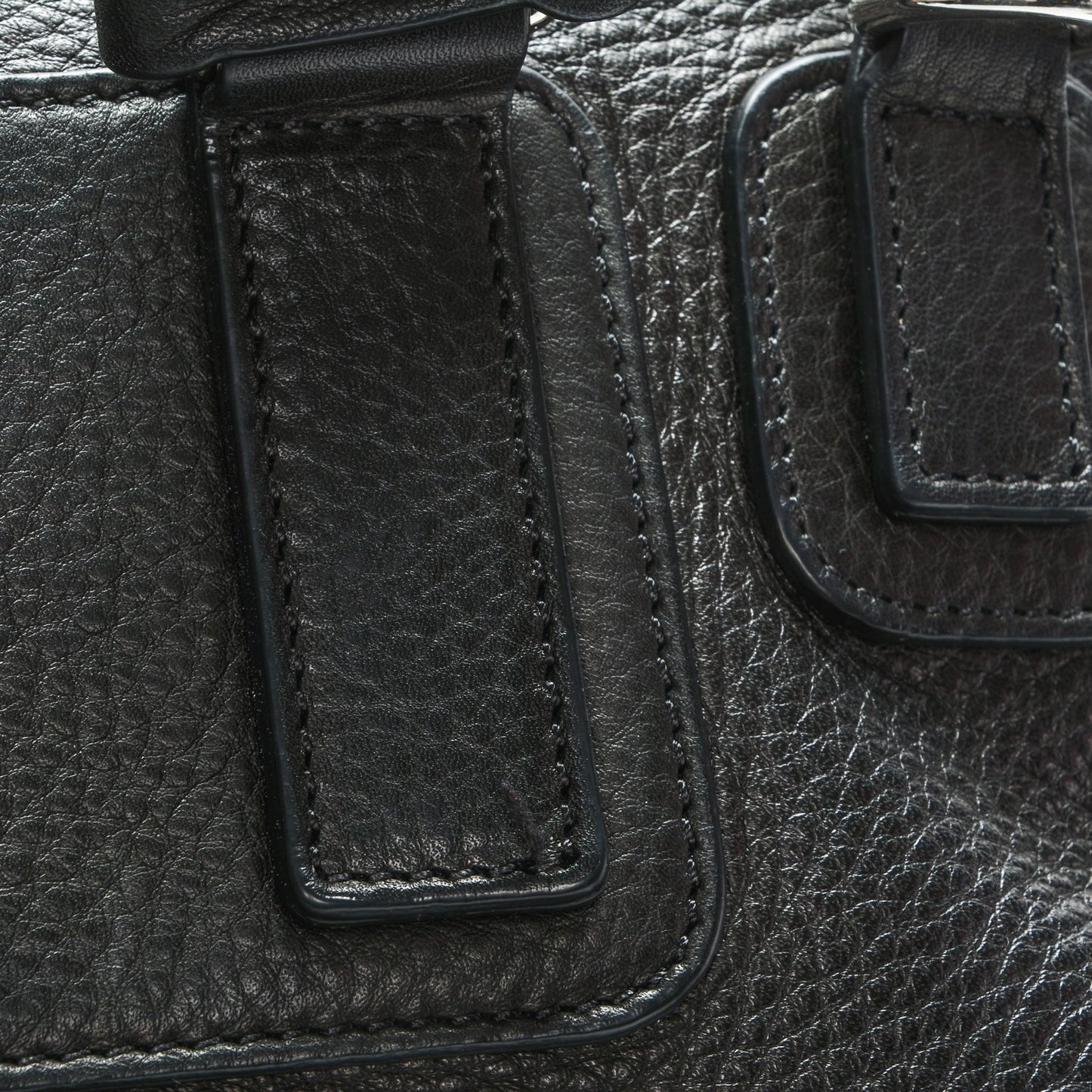 Waxy Grained Calfskin Medium Pandora Pure Flap Bag Black