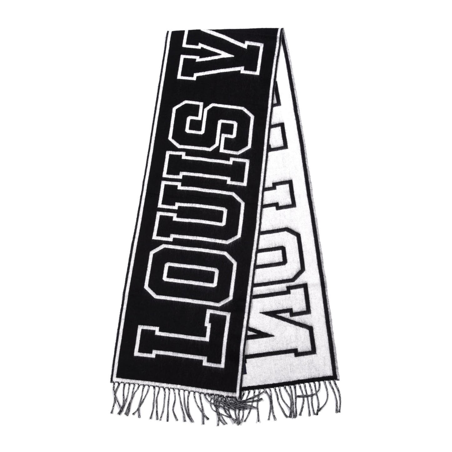 Wool Cashmere Louis City Scarf Black White