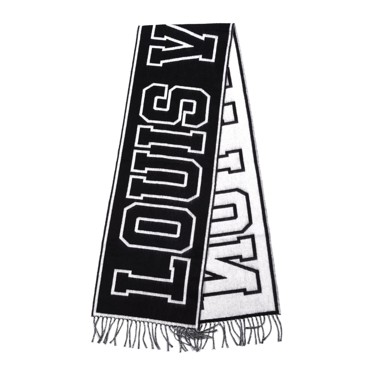 Louis Vuitton Wool Cashmere Louis City Scarf Black White 2 of 3