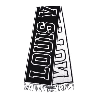 Louis Vuitton Wool Cashmere Louis City Scarf Black White 2 of 3