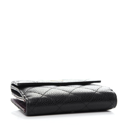 Chanel Caviar Quilted Compact French Flap Wallet Black 4 of 9
