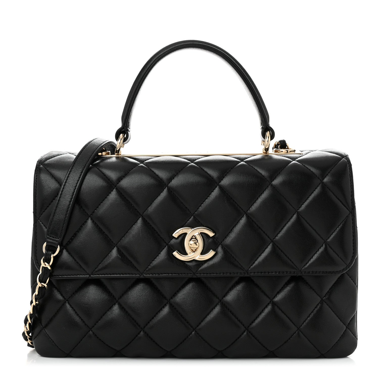 Chanel Lambskin Quilted Medium Trendy CC Flap Dual Handle Bag Black 1 of 10