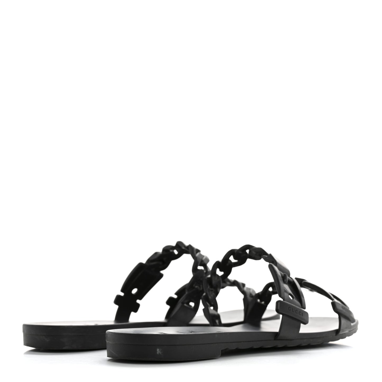 Rubber Womens Slide Sandals 38 Black