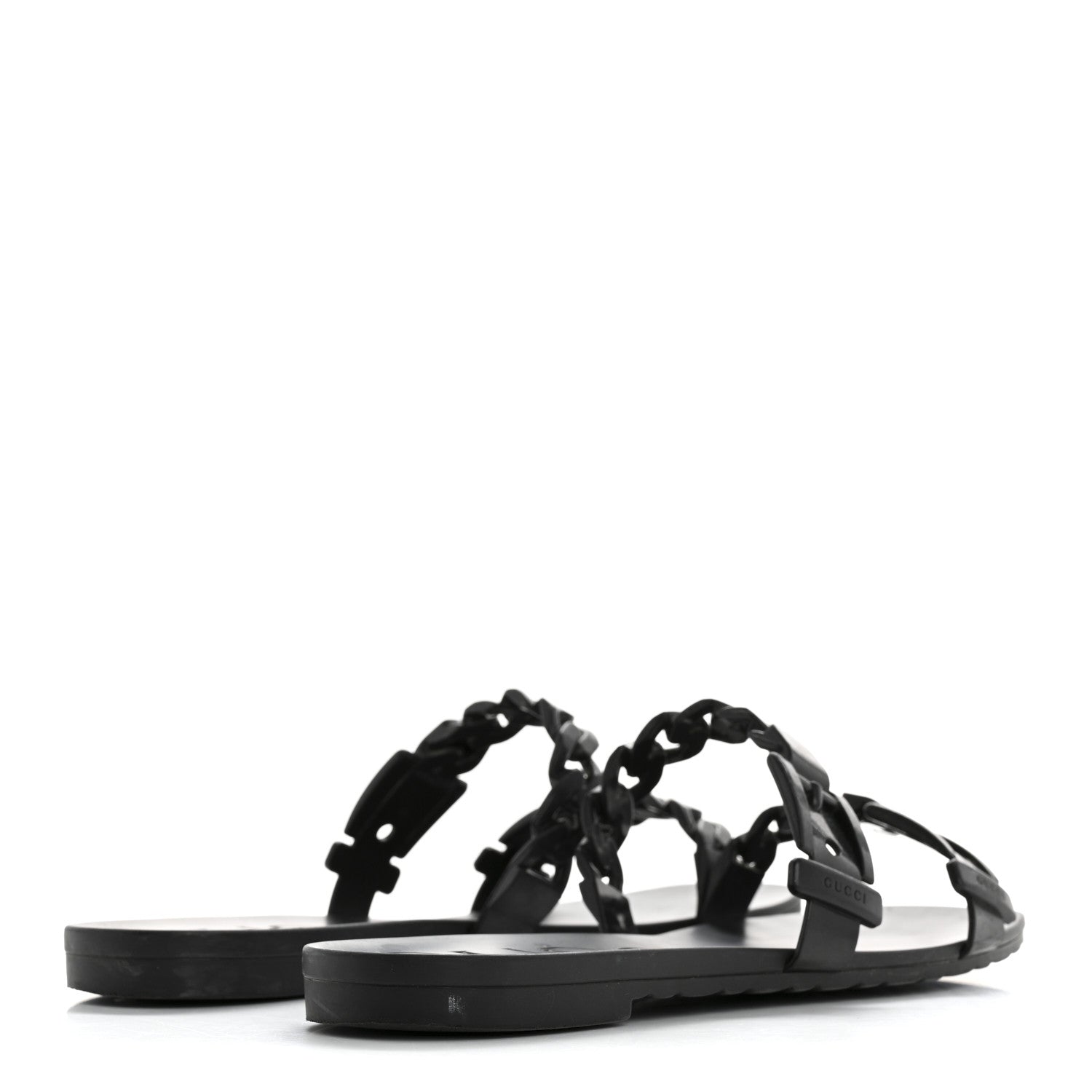 Gucci Rubber Womens Slide Sandals 38 Black 5 of 12