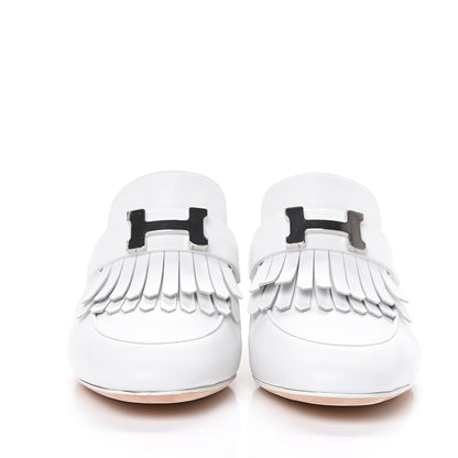 Hermes Goatskin Tuileries Mules 35 White 2 of 8