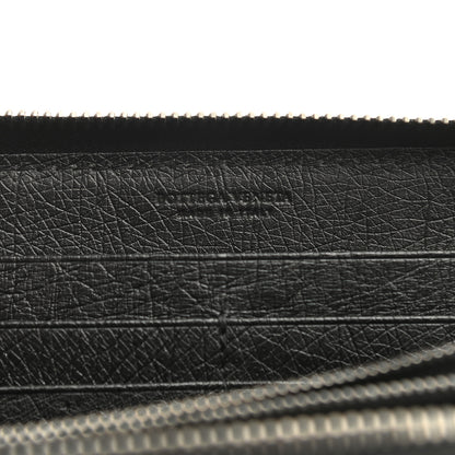 Bottega Veneta Ostrich Zip Around Wallet Black 6 of 9