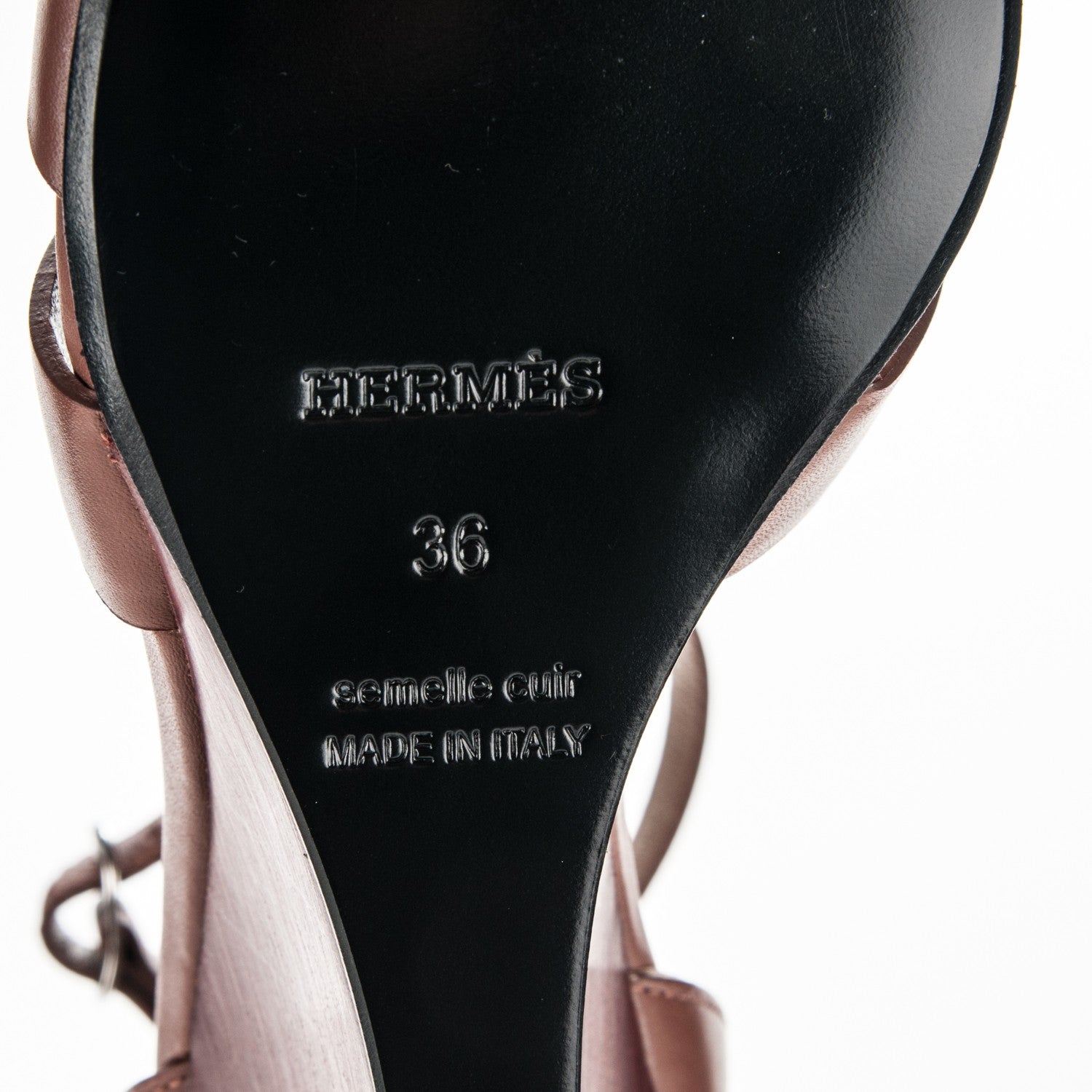 Hermes Calfskin Legend Wedge Sandals 36 Gold 6 of 7