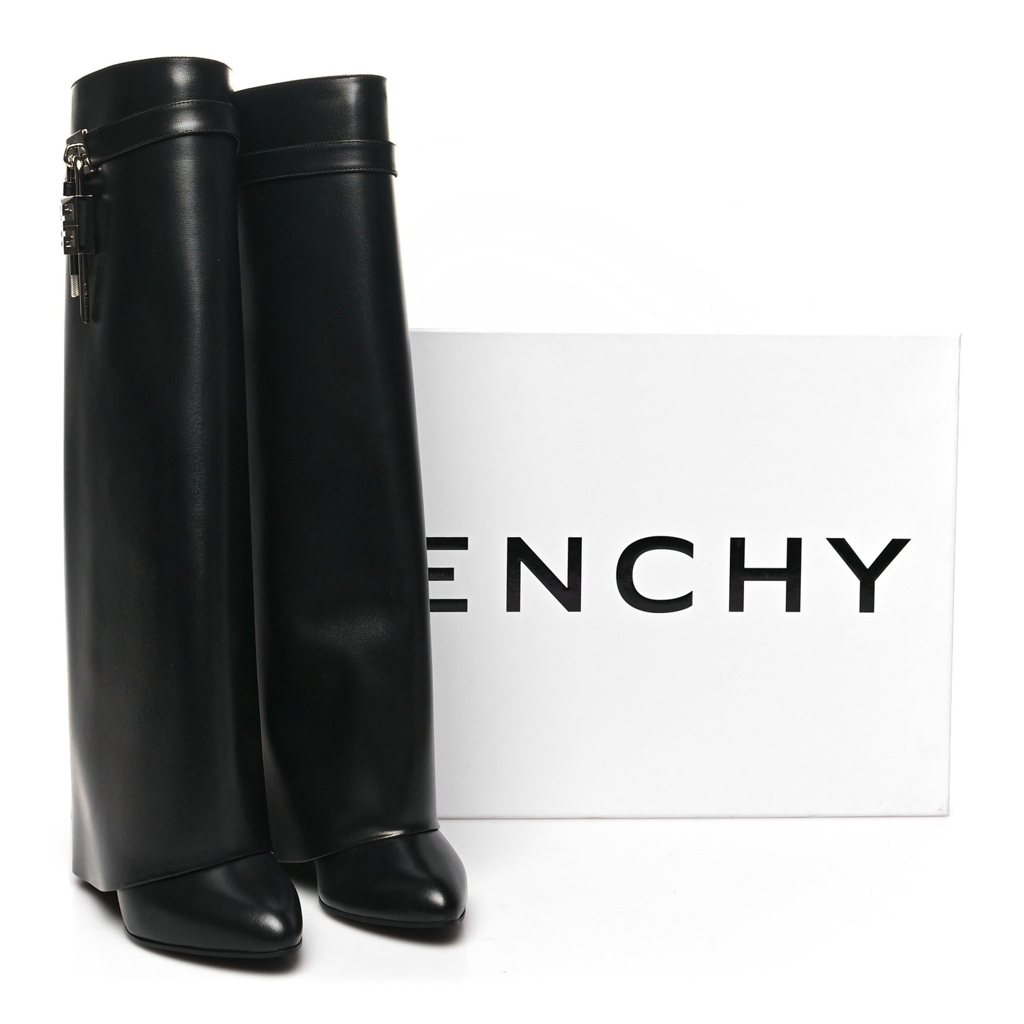 Calfskin Shark Lock Pant Boots 39.5 Black