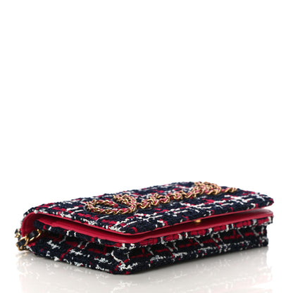 Chanel Tweed Calfskin Signe Wallet On Chain WOC Black Pink 4 of 14