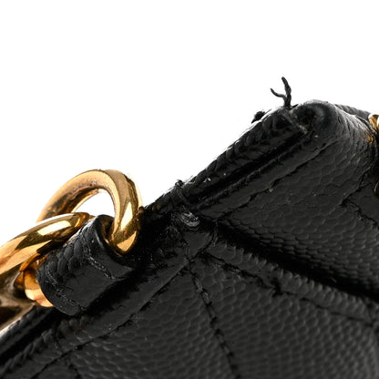 Saint Laurent Grain De Poudre Chevron Monogram Large Bill Pouch Black 11 of 13