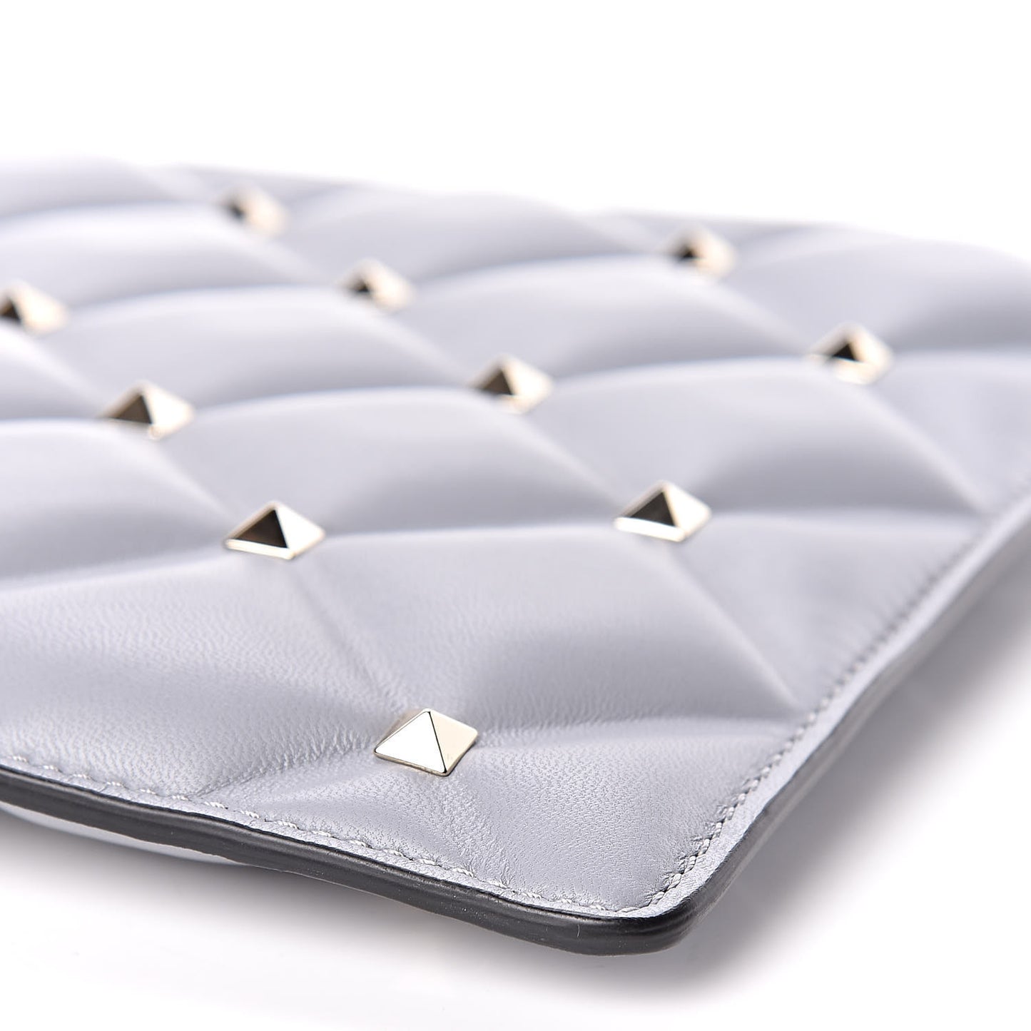 Nappa Candystud Zip Pouch Pastel Grey
