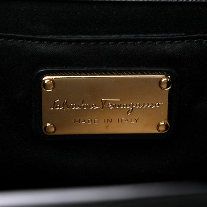Salvatore Ferragamo Printed Calfskin Mini Ginny Shoulder Bag Black 5 of 7