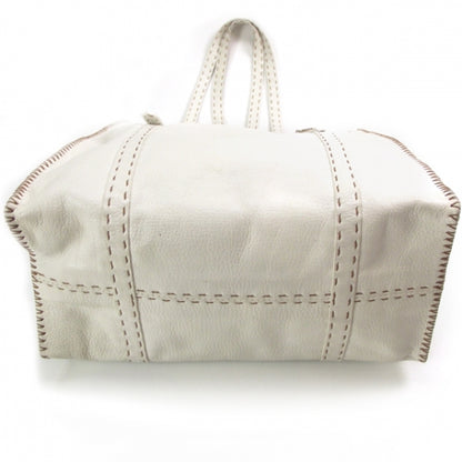 Fendi Calfskin Romano Selleria Tote White 5 of 10