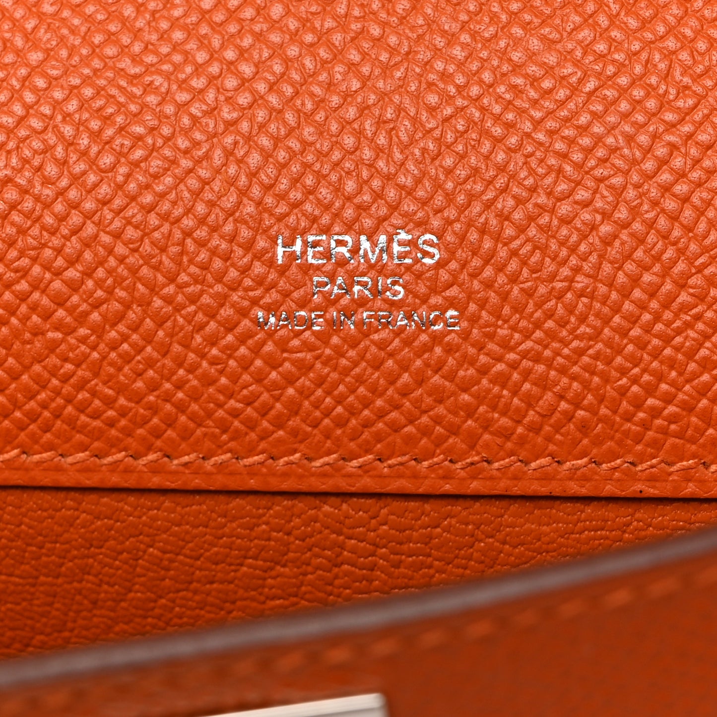 Epsom Kelly Cut Clutch Pochette Orange