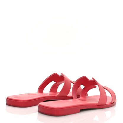 Hermes Calfskin Oran Sandals 38 Rouge Bali 4 of 8