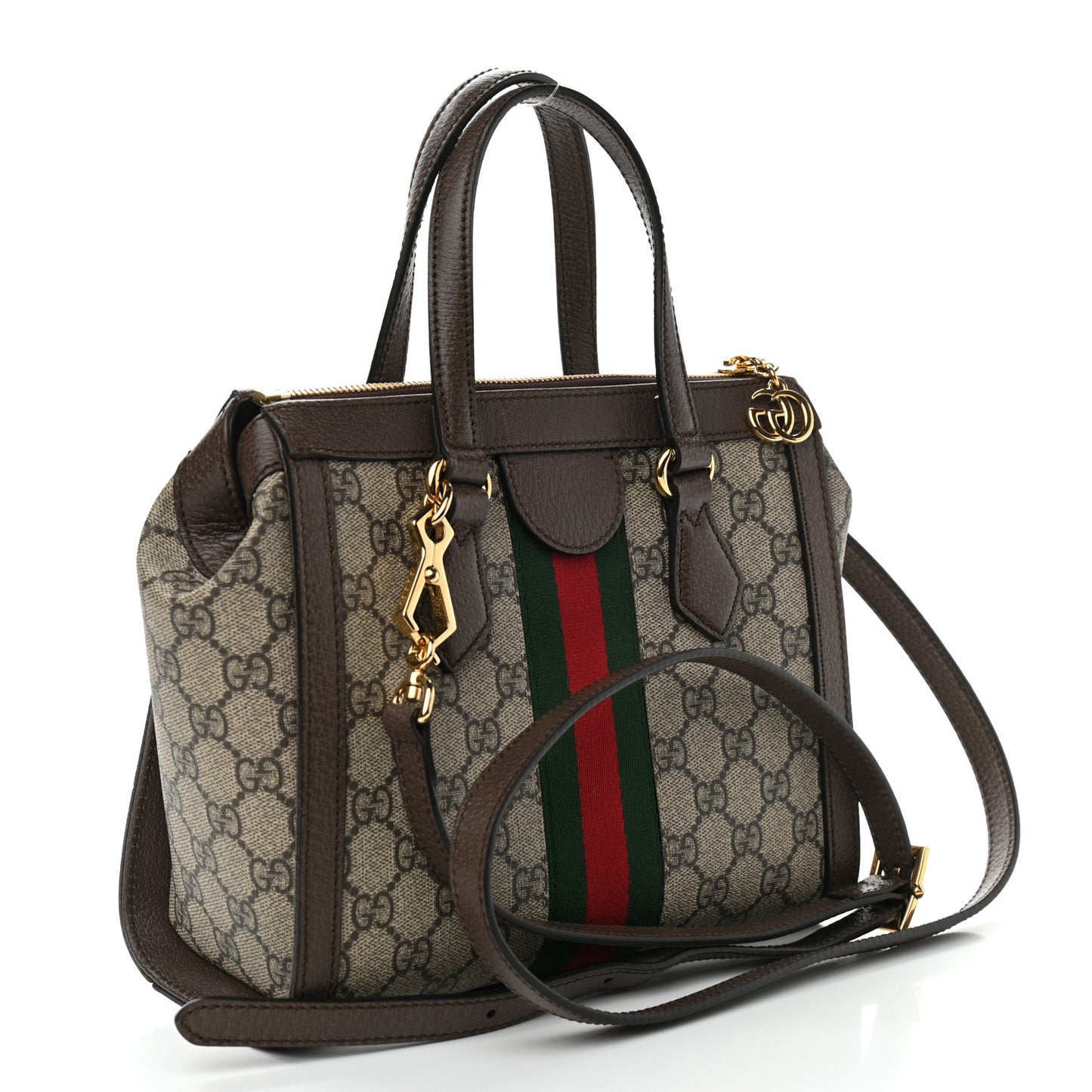 GG Supreme Monogram Small Ophidia Tote Bag Brown