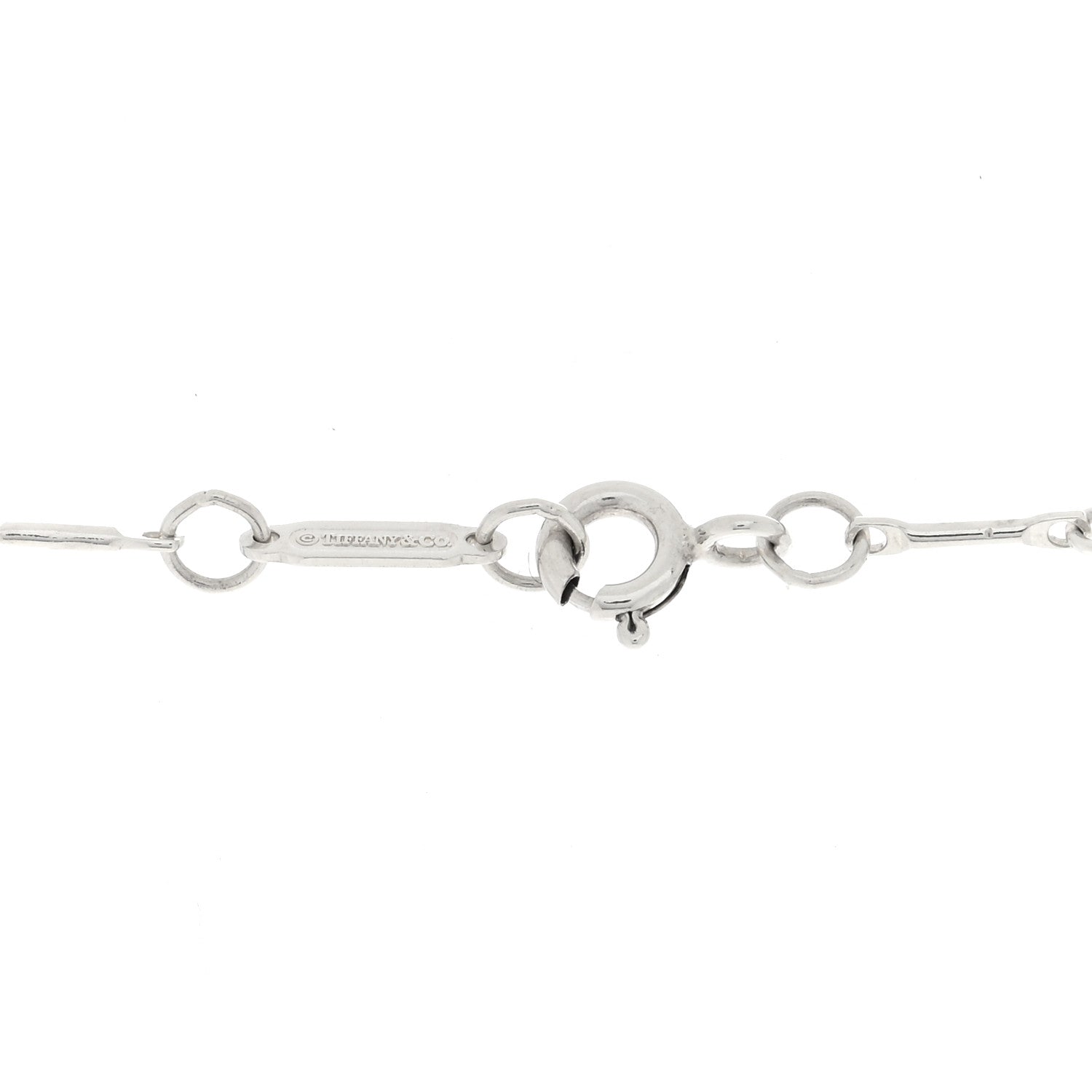 Tiffany Sterling Silver Diamond Large Daisy Key Pendant Link Necklace 3 of 4