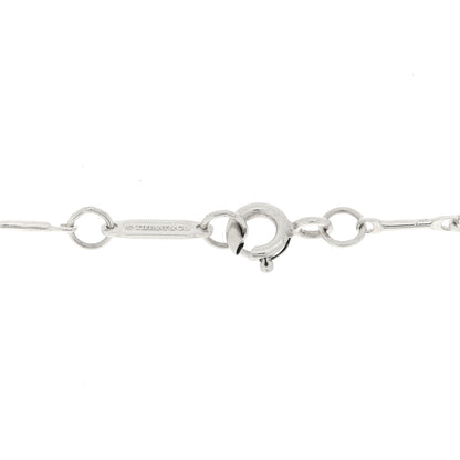 Tiffany Sterling Silver Diamond Large Daisy Key Pendant Link Necklace 3 of 4