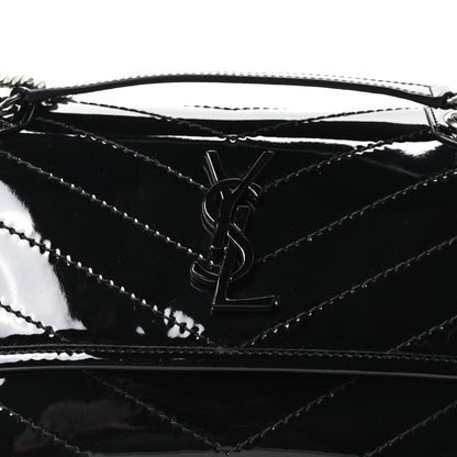 Saint Laurent Patent Calfskin Matelasse Monogram Baby Niki Chain Satchel Black 7 of 9