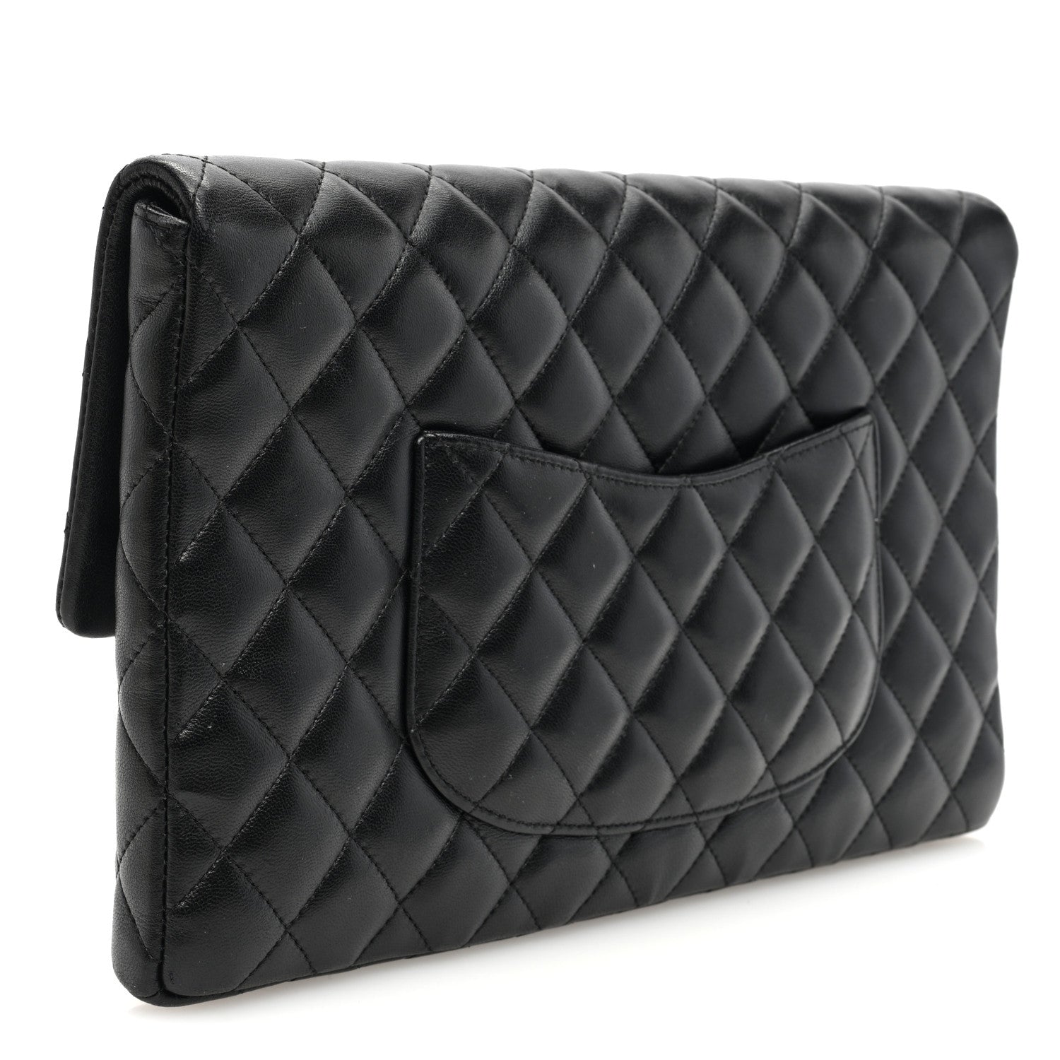 Chanel Lambskin Quilted Flap Clutch Black 3 of 10