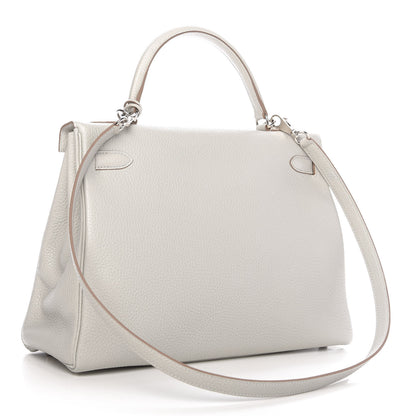 Hermes Taurillon Clemence Kelly Retourne 32 Gris Perle 3 of 11