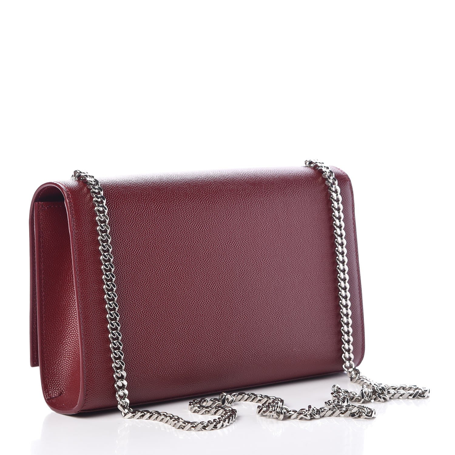 Saint Laurent Grain De Poudre Medium Monogram Kate Satchel Dark Red 3 of 6