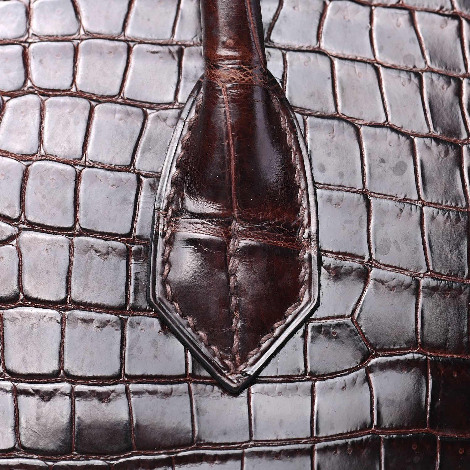 Hermes Shiny Porosus Crocodile Birkin 35 Cocoan 8 of 31
