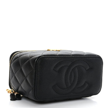 Chanel Caviar Quilted Sweetheart Vanity Case Black 4 of 10