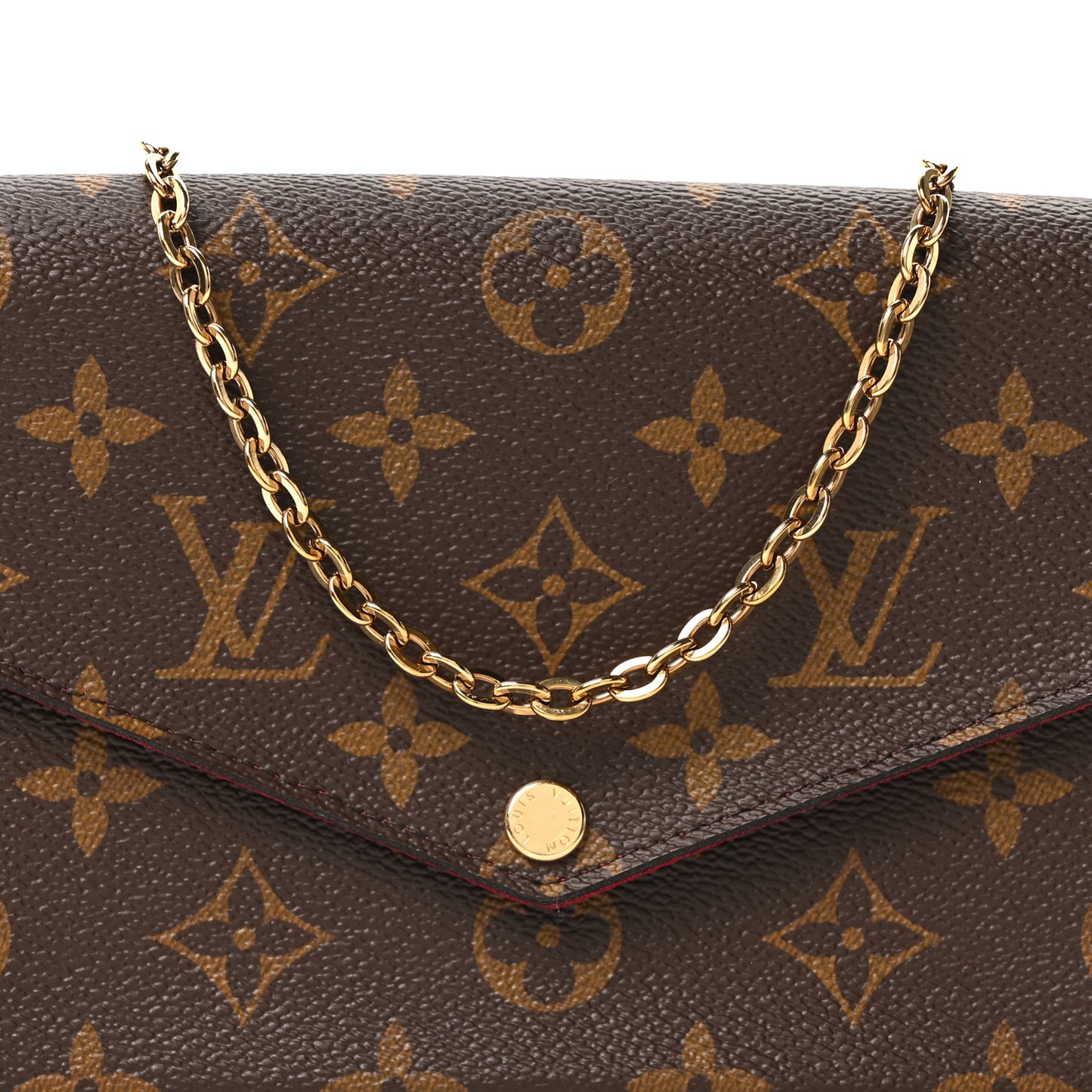 Monogram Pochette Felicie Chain Wallet Fuchsia