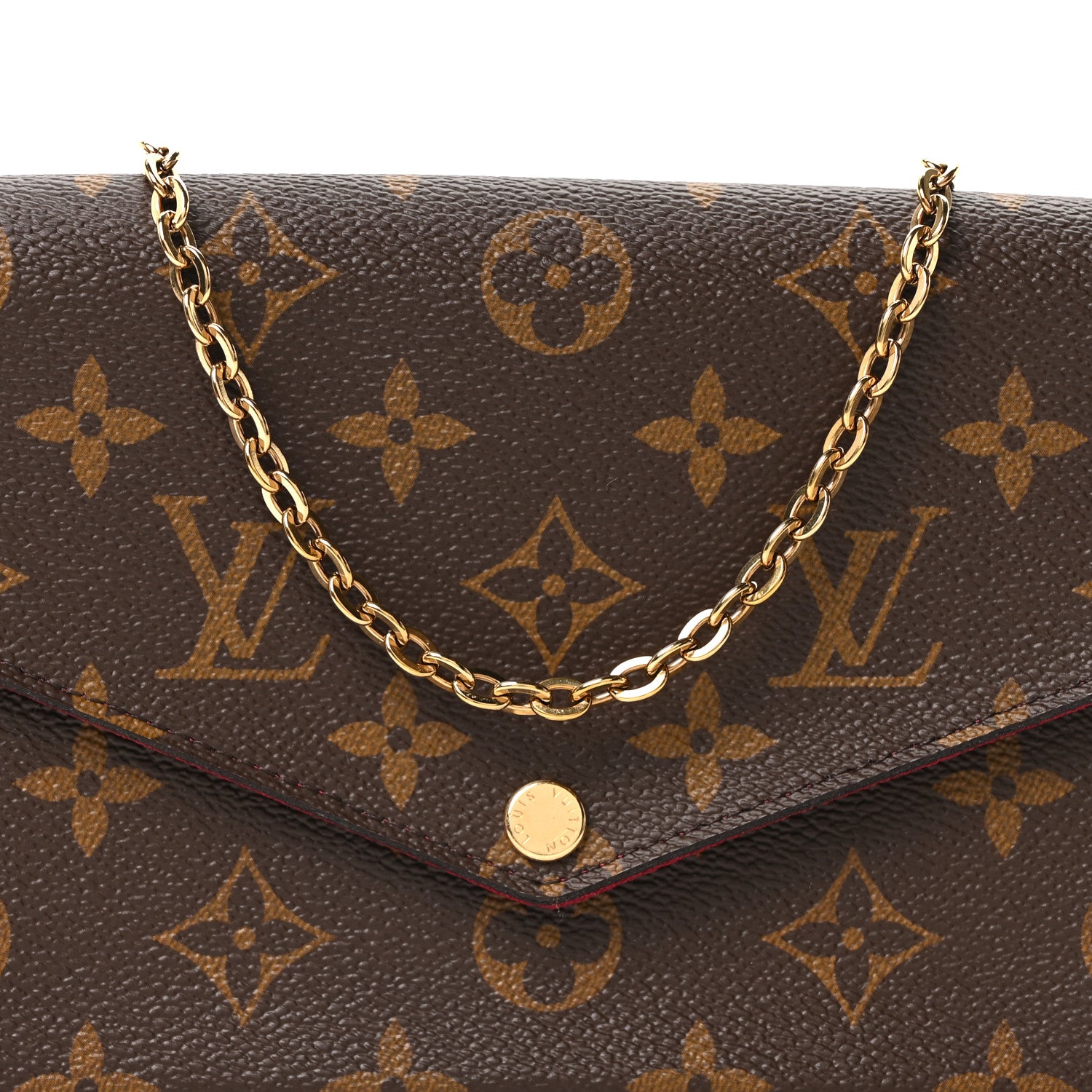 Louis Vuitton Monogram Pochette Felicie Chain Wallet Fuchsia 9 of 11