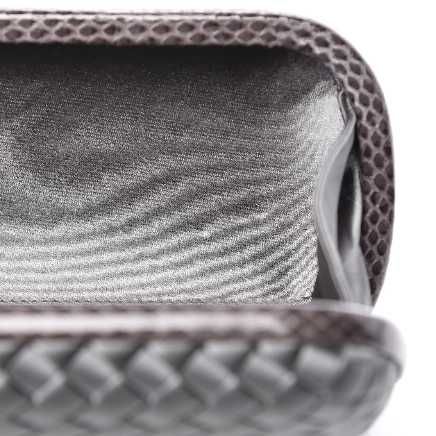 Bottega Veneta Satin Intreccio Impero Ayers Stretch Knot Clutch Grey 12 of 12