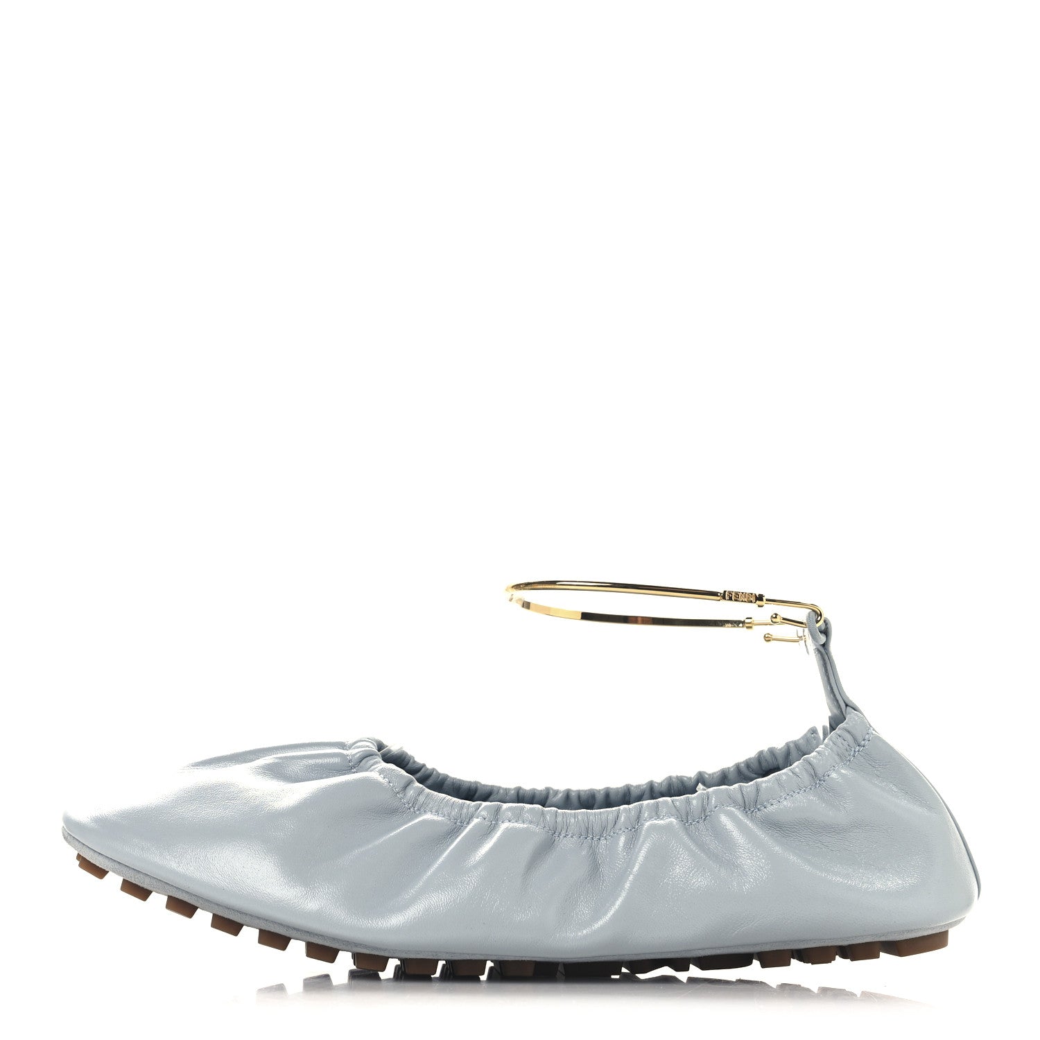 Fendi Vitello Filo Ballerina Flats 37.5 Blue 1 of 8