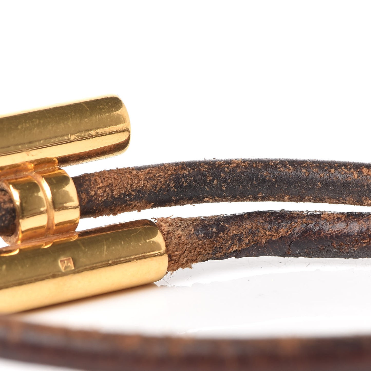 Natural Bridle Double Wrap Cord Tournis Bracelet Bouton