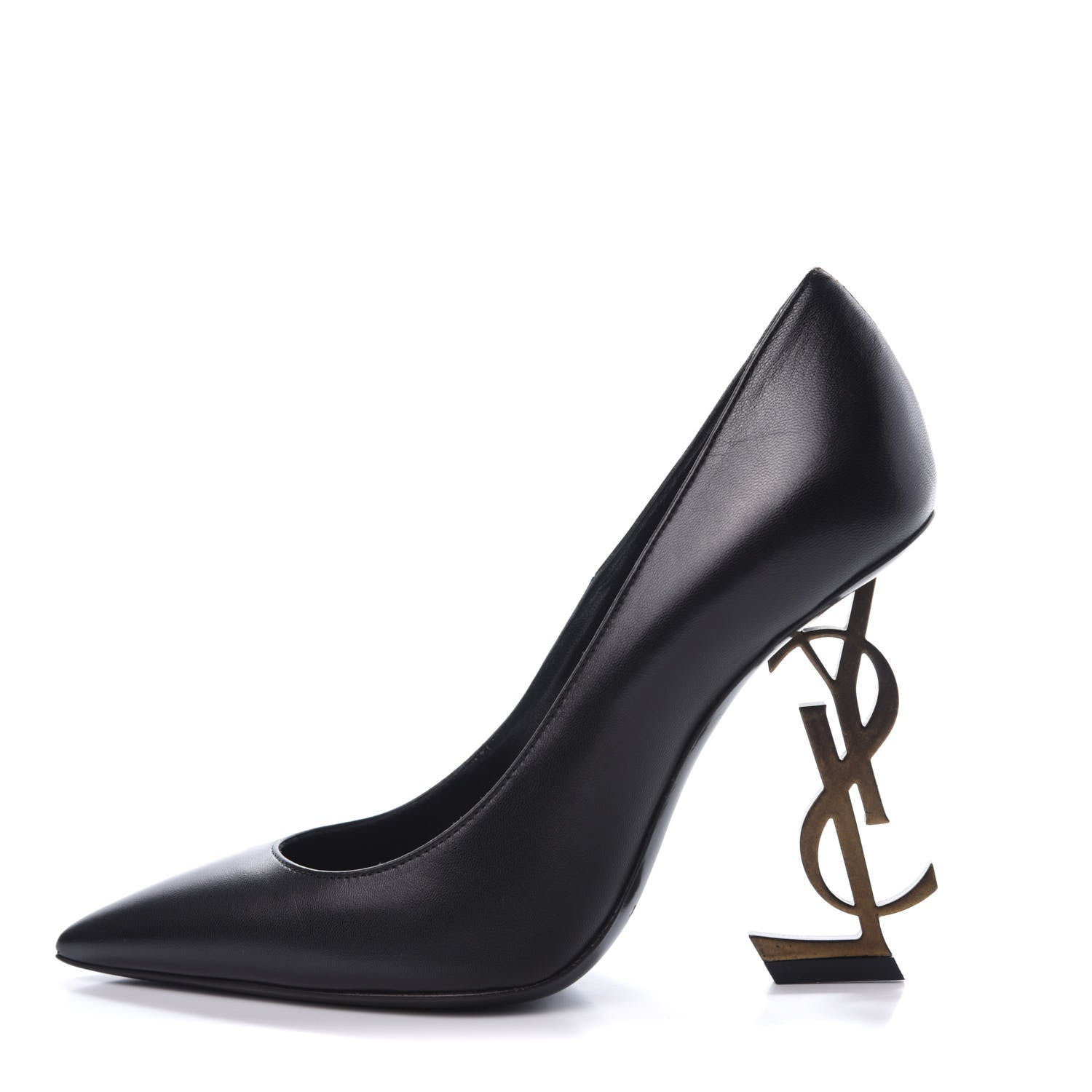 Saint Laurent Calfskin Opyum 110 Pumps 35 Black Gold 1 of 12