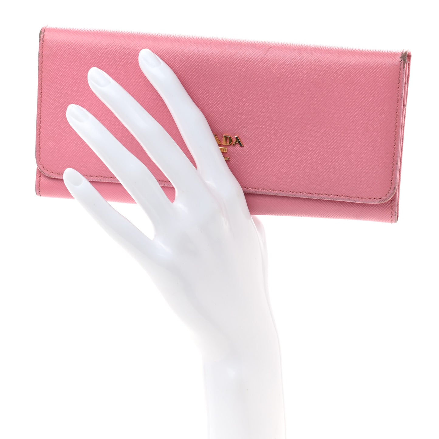 Saffiano Metal Continental Flap Wallet Begonia
