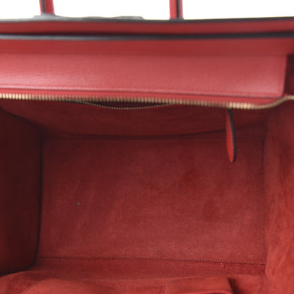 Celine Drummed Calfskin Mini Luggage Coquelicot 5 of 10