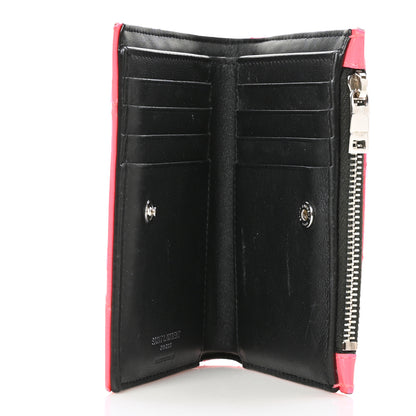 Saint Laurent Patent Grain De Poudre Matelasse Chevron Monogram Zipped Two-Part Wallet Neon Pink 5 of 7