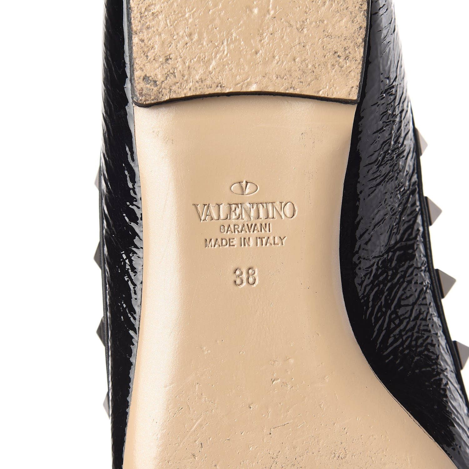 Valentino Garavani Patent Rockstud Ballerina Flats 38 Black 8 of 11